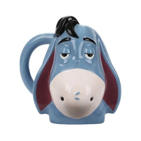 Disney Bioworld Winnie The Pooh Eeyore Sculpted Ceramic Mug 16 oz Coffee New - Picture 1 of 5